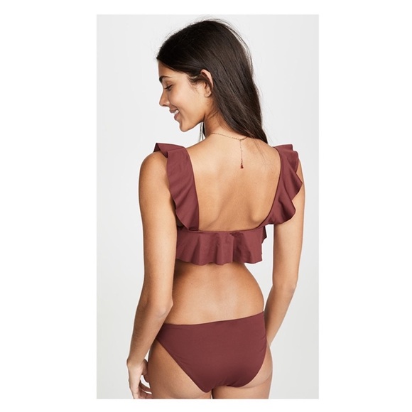 New! EBERJEY Navy Ruffle Bikini Set Jane Top Coco Bottom - Picture 6 of 12